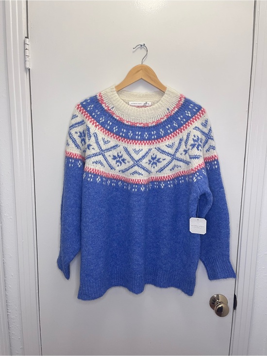 Altar'd State Sweaters - Altar’d State Women’s Blue Fair Isle Sweater with Cream & Pink NWT